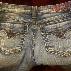 Brand Women's Light Wash Boot Cut Jeans with Studded Pockets